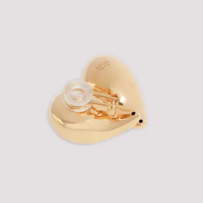 Bottega Veneta Heart-shaped Sterling Silver Earrings With Polished Finish In Gold