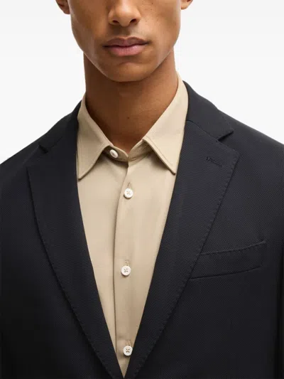 Hugo Boss Slim-fit Jacket In Washable Stretch Fabric In Black