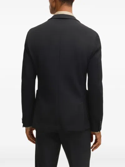 Hugo Boss Slim-fit Jacket In Washable Stretch Fabric In Black