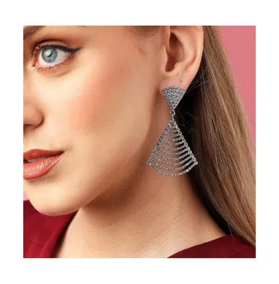 Sohi Bling Drop Earrings In Metallic