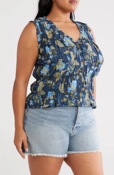 Treasure & Bond Print Shirred Tank