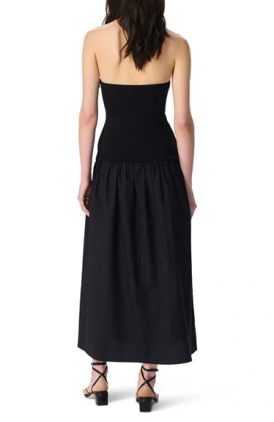 Rag & Bone Irina Mixed Media Strapless Maxi Dress In Black