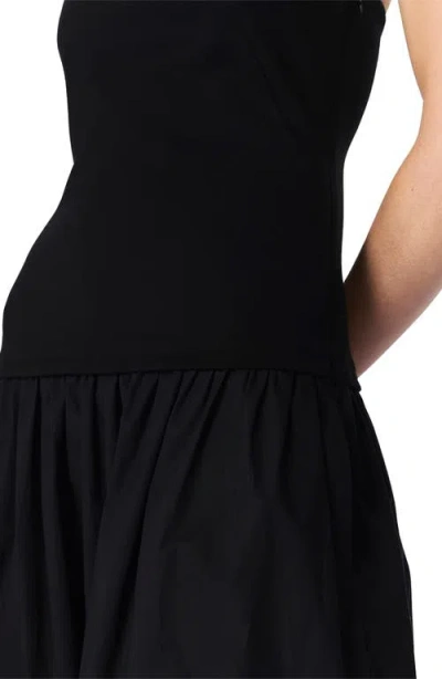 Rag & Bone Irina Mixed Media Strapless Maxi Dress In Black