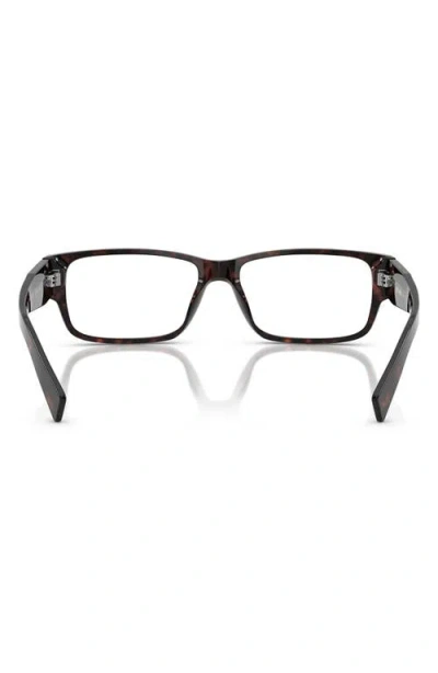 Prada 57mm Rectangular Optical Glasses In Black