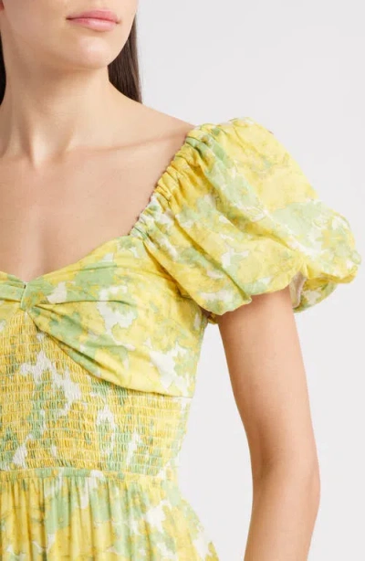 Free People Sundrenched Floral Tiered Maxi Sundress In Green