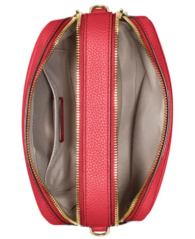 Michael Kors Michael  Bryant Medium Leather Double Zip Chain Camera Crossbody In Red