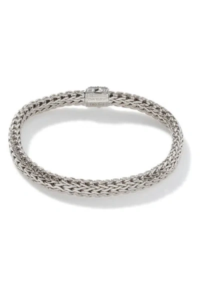 John Hardy Classic Chain Sterling Silver Lava Small Bracelet With Blue Sapphire In Metallic