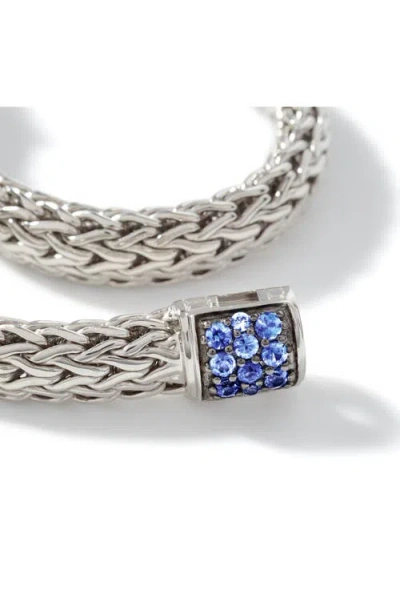 John Hardy Classic Chain Sterling Silver Lava Small Bracelet With Blue Sapphire In Metallic
