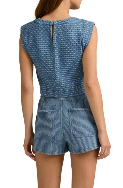 Favorite Daughter The Arlo Texture Crop Top In Blue