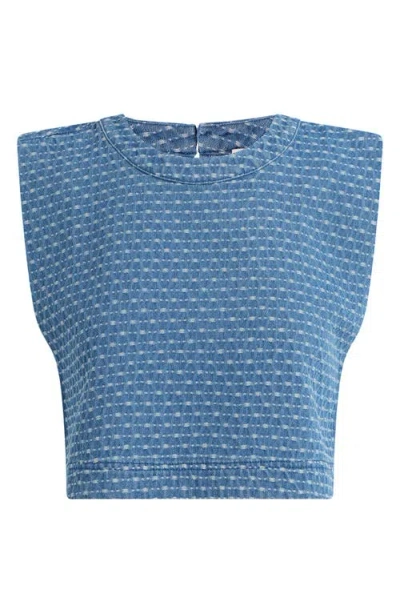 Favorite Daughter The Arlo Texture Crop Top In Blue
