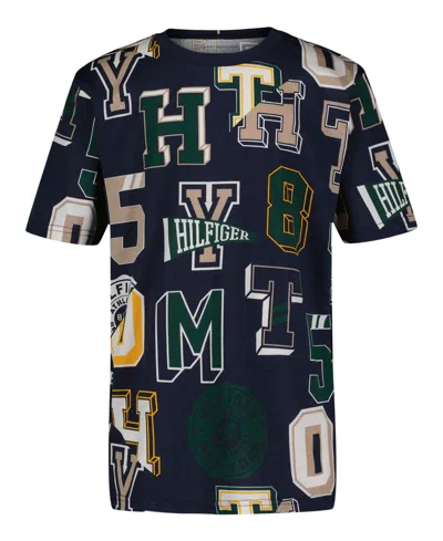 Tommy Hilfiger Little And Toddler Boys Collegiate Spots Short Sleeve T-shirt In Blue