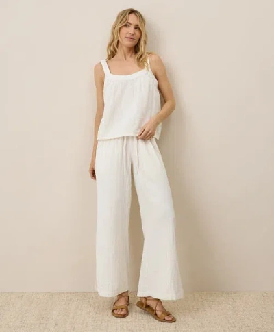 Pact Organic Cotton Double Gauze Square Neck Cami In White
