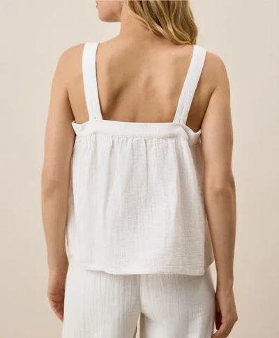 Pact Organic Cotton Double Gauze Square Neck Cami In White