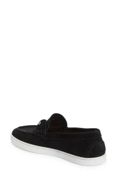 Christian Louboutin Loafers With Contrast Sole And Stitching Accents In Black