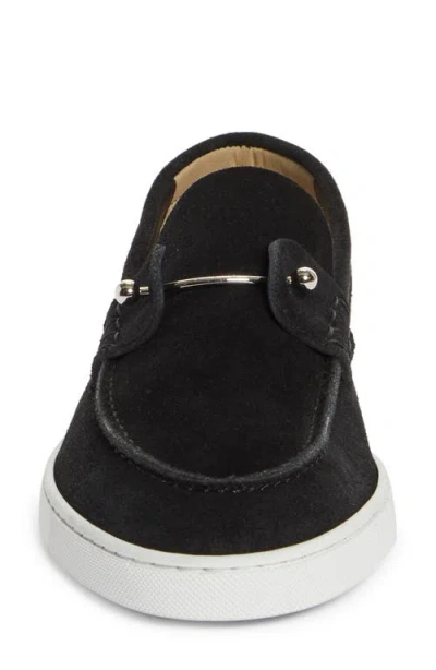 Christian Louboutin Loafers With Contrast Sole And Stitching Accents In Black