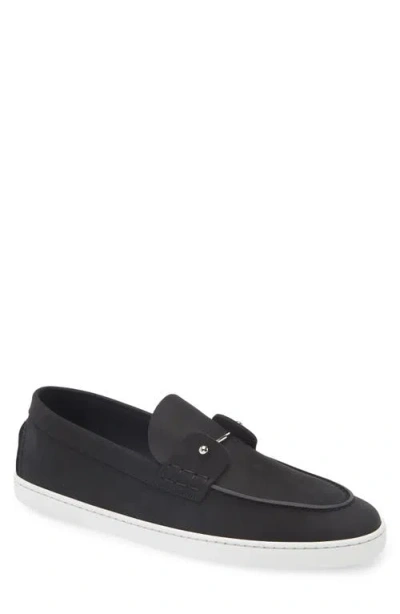 Christian Louboutin Chambeliboat Leather Boat Shoe In Black