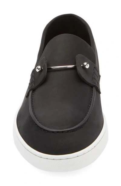 Christian Louboutin Chambeliboat Leather Boat Shoe In Black
