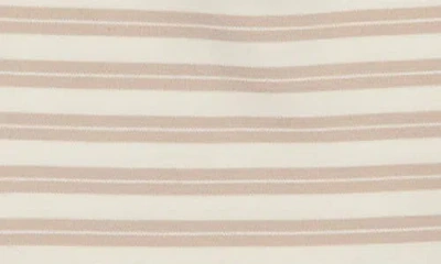 Maniere Manière Kids' Stripe Zip Short Sleeve Top In Neutral