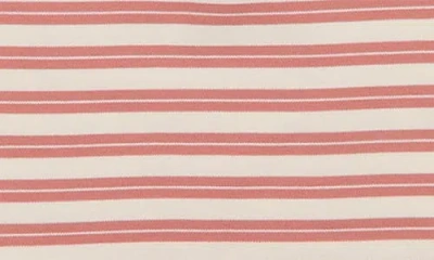Maniere Manière Kids' Stripe Zip Short Sleeve Top In Pink