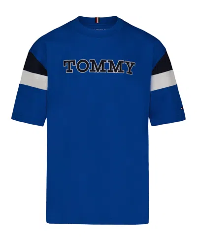 Tommy Hilfiger Little And Toddler Boys Sleeve Blocking Short Sleeve T-shirt In Blue