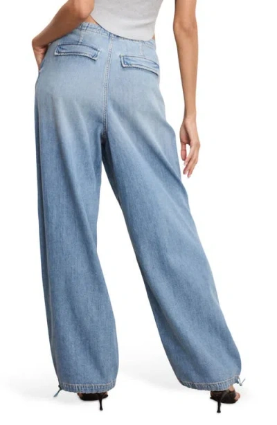 Good American Lite Drawstring Jeans In Blue