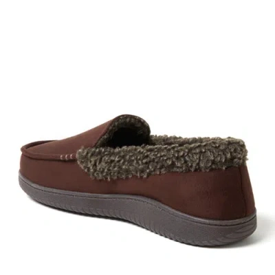 Dearfoams Alexander Faux Shearling Moccasin Slipper In Brown