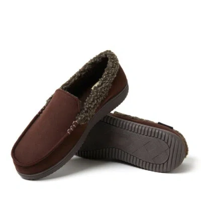 Dearfoams Alexander Faux Shearling Moccasin Slipper In Brown