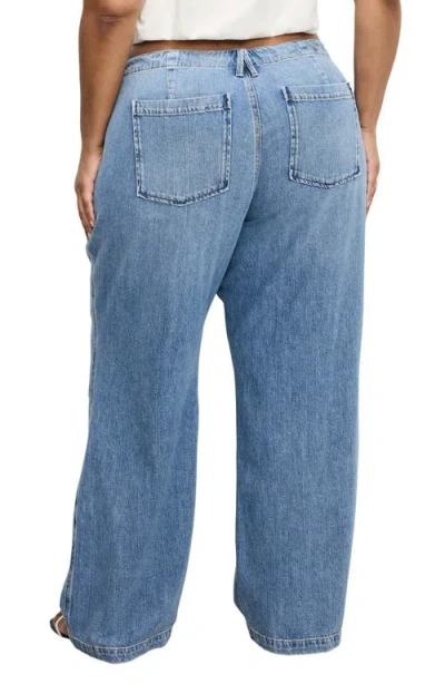 Good American Lite Drawstring Jeans In Blue
