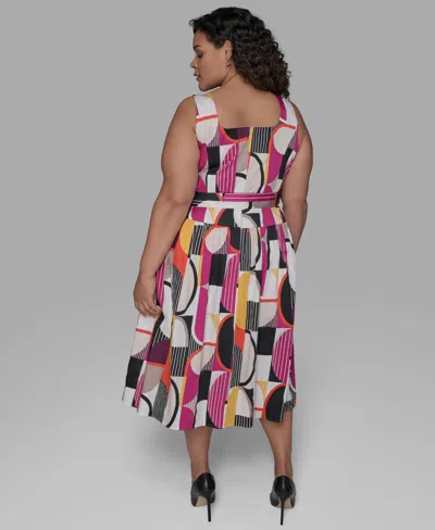 Karl Lagerfeld Plus Size Flower-print Wide-leg Pants In Multi