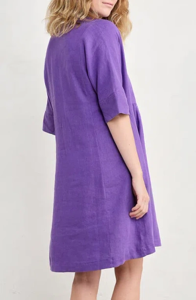 Seasalt Cornwall Draw Kiln Linen Dress In Purple