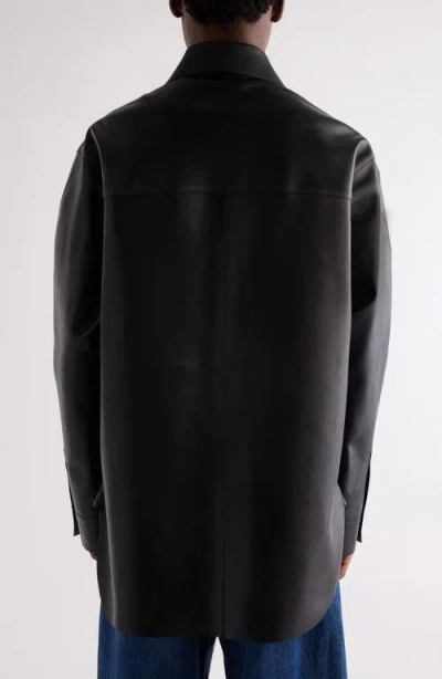 Givenchy Leather Overshirt In Black