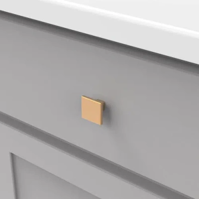 Heritage Designs Heritage Tempo Cabinet Knobs 10pk Brushed Brass 13/16" Square Drawer Pulls