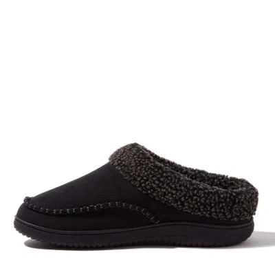 Dearfoams Marshall Microsuede Moccasin Toe Clog Slipper In Black