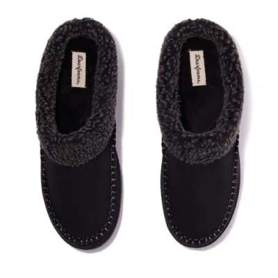 Dearfoams Marshall Microsuede Moccasin Toe Clog Slipper In Black