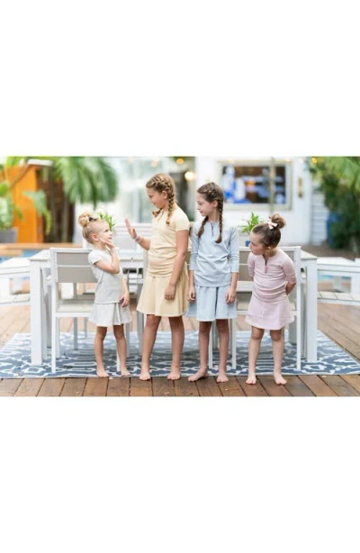 Maniere Manière Kids' Microgrid A-line Skirt In Gray