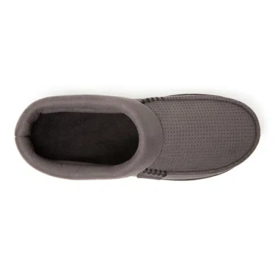 Dearfoams Brendan Perforated Moccasin Toe Clog Slipper In Gray