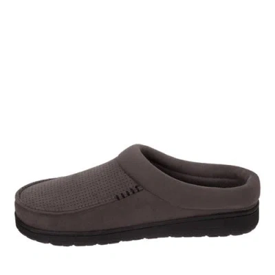 Dearfoams Brendan Perforated Moccasin Toe Clog Slipper In Gray