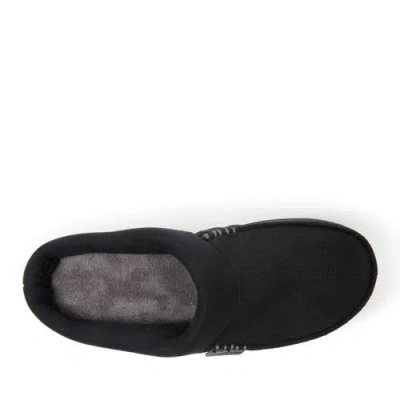 Dearfoams Mens Brendan Perforated Microsuede Moc Toe Clog In Black