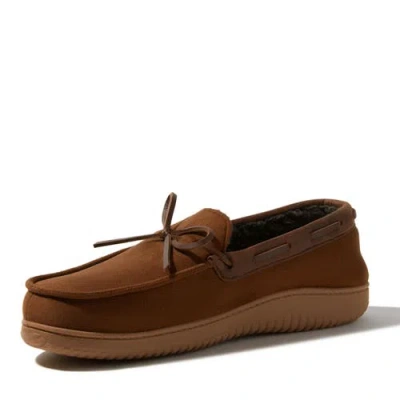 Dearfoams Pierce Microsuede Moccasin Slipper In Brown