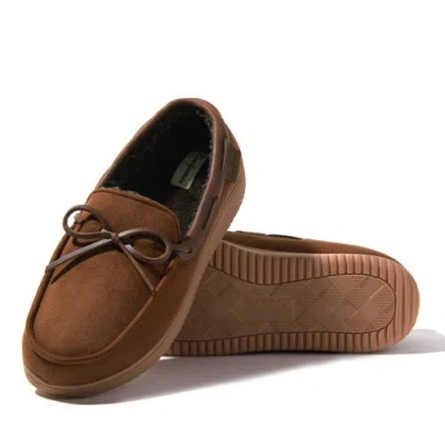 Dearfoams Pierce Microsuede Moccasin Slipper In Brown