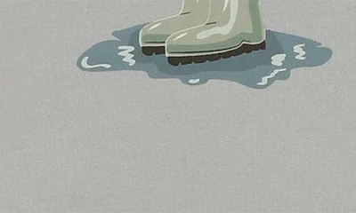 Maniere Manière Rain Boot Print Footie In Gray