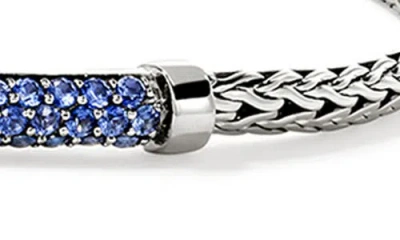 John Hardy Jh Essentials Sterling Silver Blue Sapphire Pave Bracelet In Blue