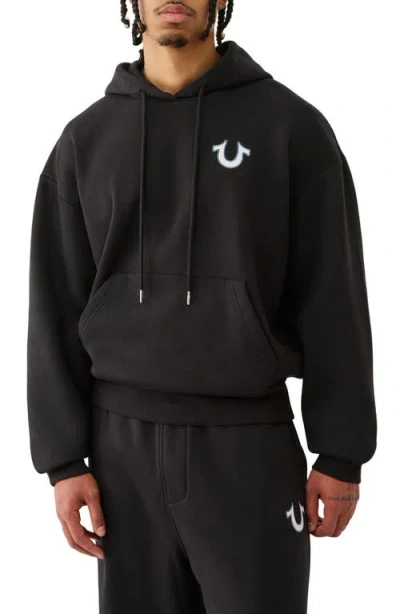 True Religion Oversize Mesh World Tour Hoodie In Black
