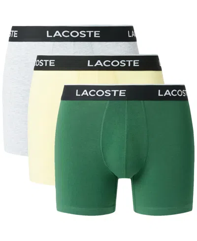 Lacoste Men's 3-pack Stretch Cotton Boxer Briefs - Xl In Multi