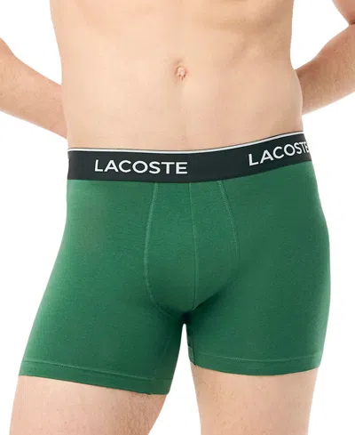 Lacoste Men's 3-pack Stretch Cotton Boxer Briefs - Xl In Multi