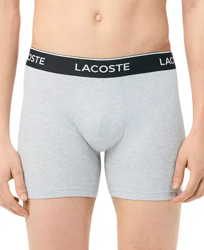 Lacoste Men's 3-pack Stretch Cotton Boxer Briefs - Xl In Multi