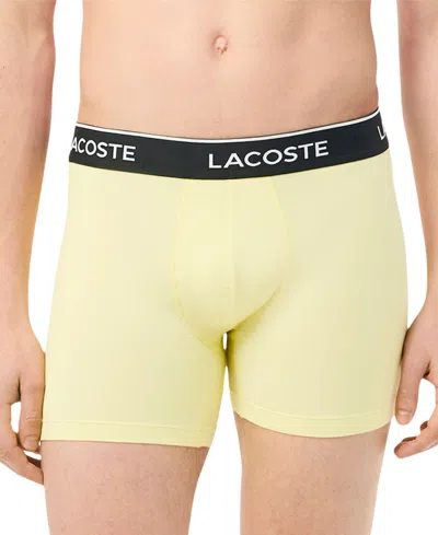 Lacoste Men's 3-pack Stretch Cotton Boxer Briefs - Xl In Multi