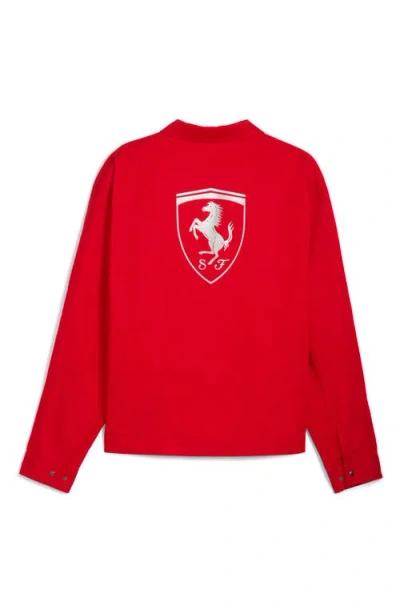Puma Ferrari Lifestyle Jacket In Red