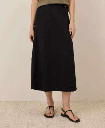 Pact Canopy Linen Wrap Skirt Made With Organic Cotton In Black