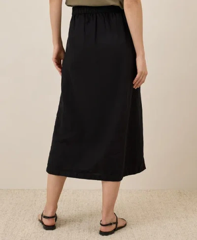 Pact Canopy Linen Wrap Skirt Made With Organic Cotton In Black